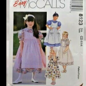 MCCALLS 8123 Dress & Pinafore - Girls 2-4